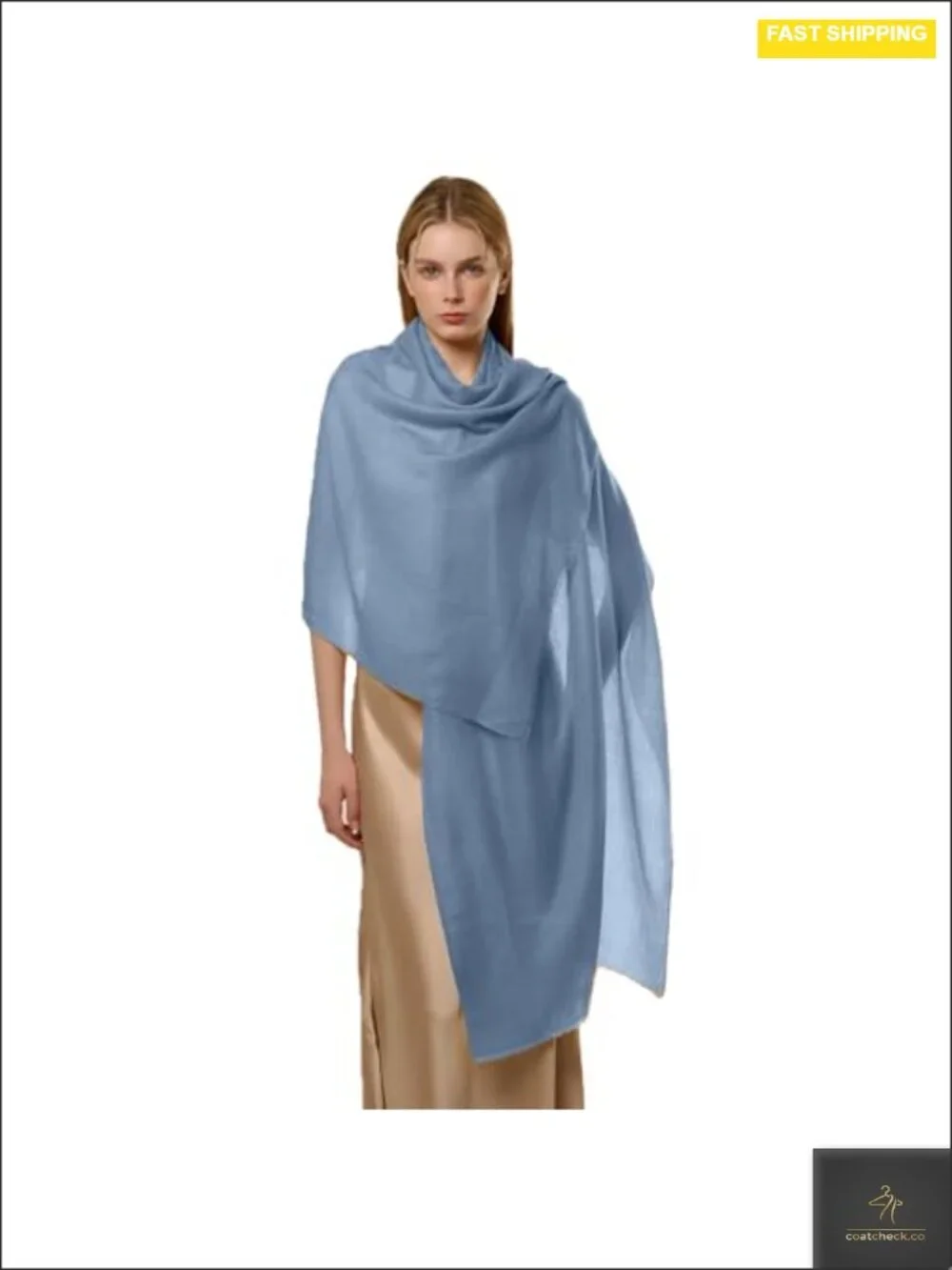 100% Cashmere Shawl Wrap Womens Featherlight Thin Sheer Scarf 75x30 Large